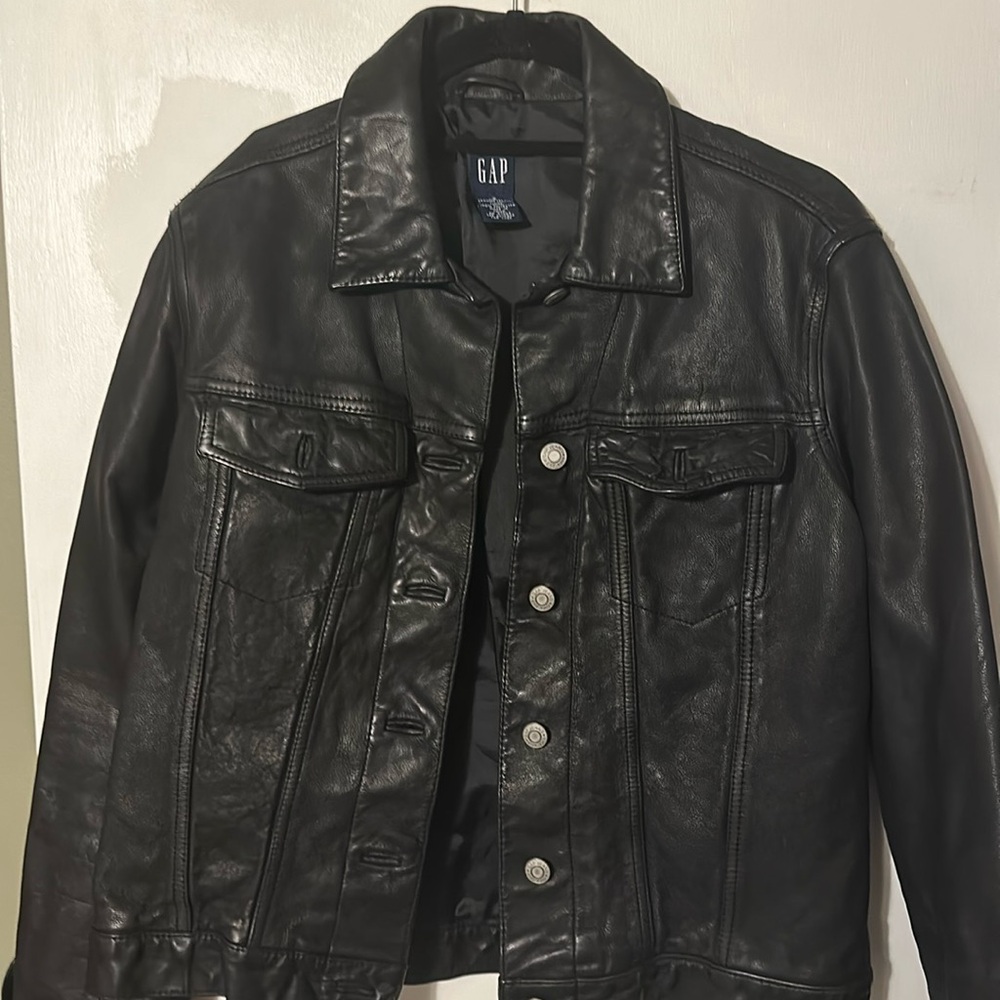 Black leather jacket